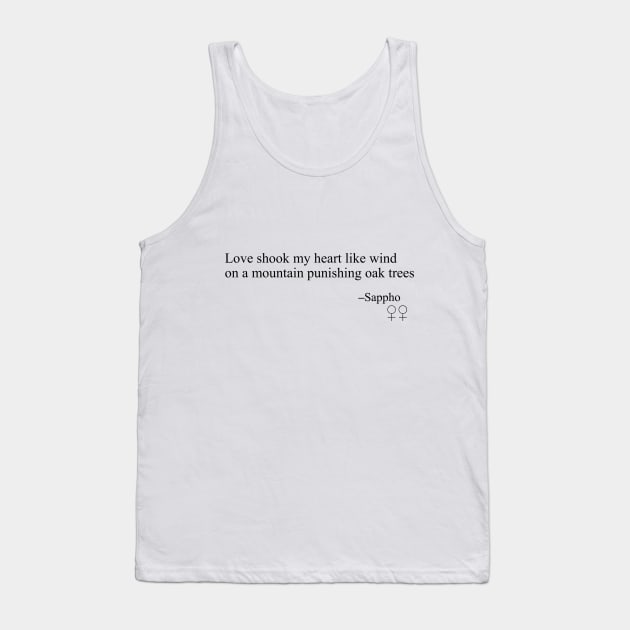 Sappho Poem (Wind on a Mountain) Tank Top by SapphoStore